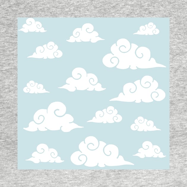 Blue sky with cloud print by ballooonfish